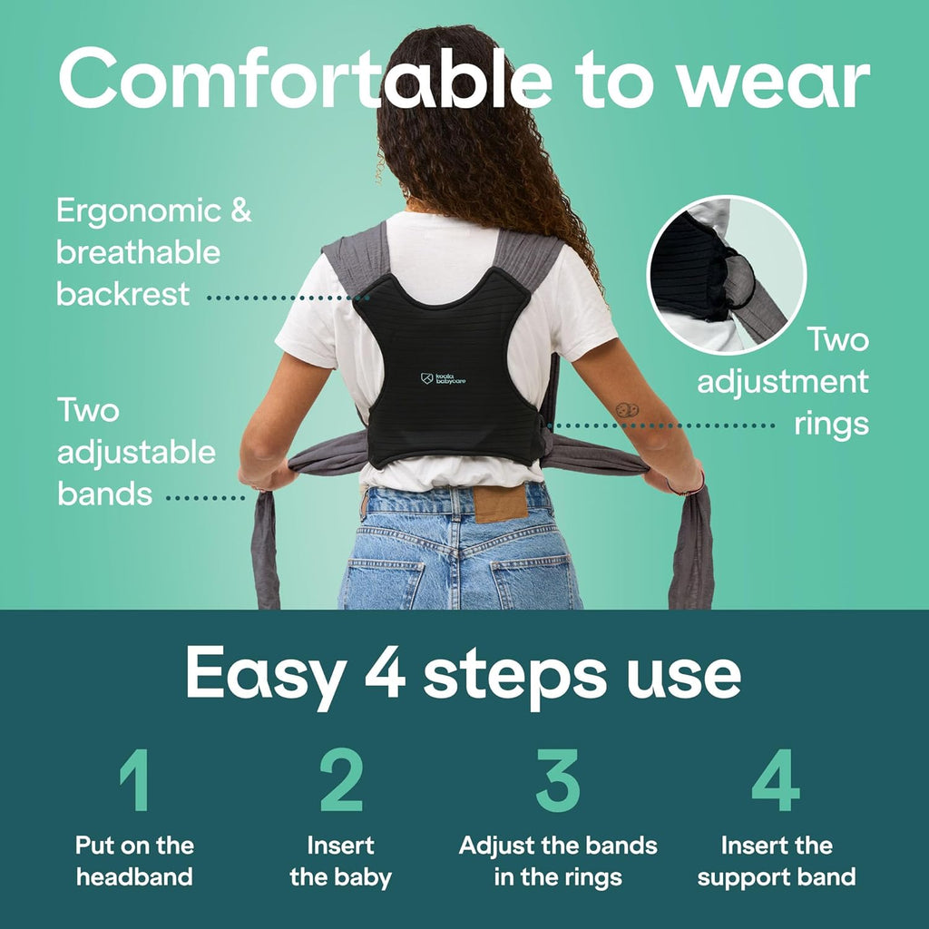 Carrier Wrap, Easy to Wear As a T-Shirt - Original Baby Carrier Newborn to Toddler - Sling One Size Fits All - Baby