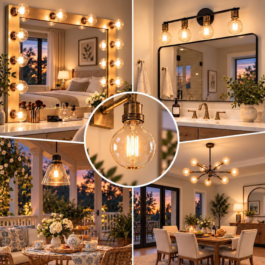 G25 LED Globe Light Bulbs for Vanity, 60W Equivalent Dimmable