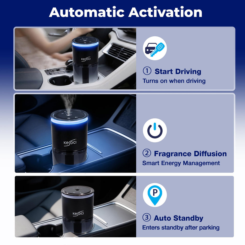 Smart Car Air Freshener Diffuser - Motion Sensor Activation, Car Fresheners Long Lasting with 3 Spray Modes