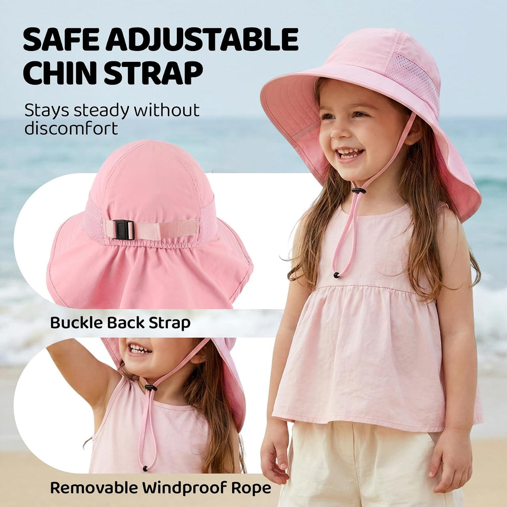 Baby Sun Hat with Neck Flap UPF 50+ for Toddler Sun Protection Beach Hat