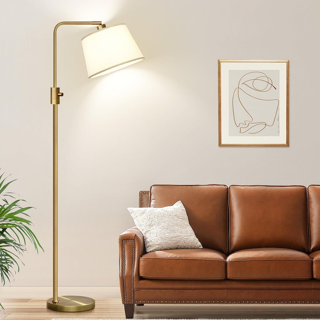Dimmable Floor Lamp, 1000 LM LED Edison Bulb Included, Arc Floor Lamps Modern Standing Lamp Tall Lamps Bedroom-Brass
