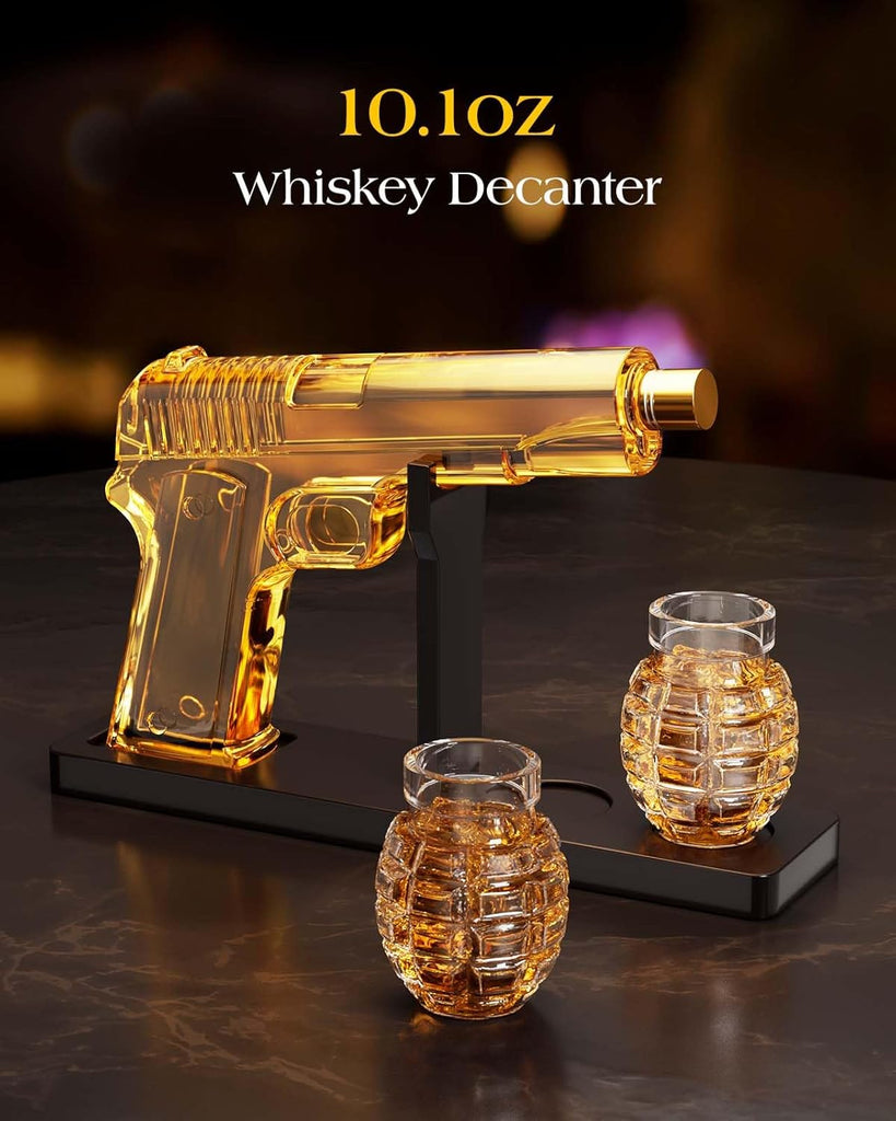 Gifts for Men Dad, Whiskey Decanter Set with 2 Glasses, Ideas for Father, Husband, Boyfriend, Brother, Military