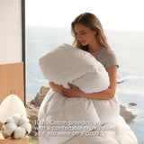 Queen White Goose Feather Down Fiber Comforter -100% Cotton Shell All Season Duvet Insert,Luxury Hot