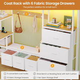 Twin Loft Bed with 6 Storage Drawers,Coat Rack and Open Shelves Metal Twin Loft Bed with Desk,Charging Station and LED