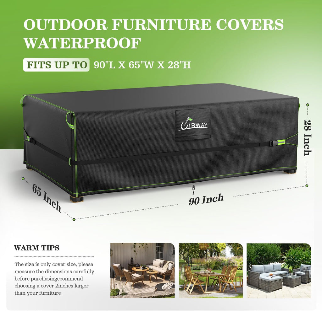 600D Rectangular Outdoor Furniture Covers-Upgraded Tough Oxford fabric Heavy Duty Waterproof Patio Table Cover for
