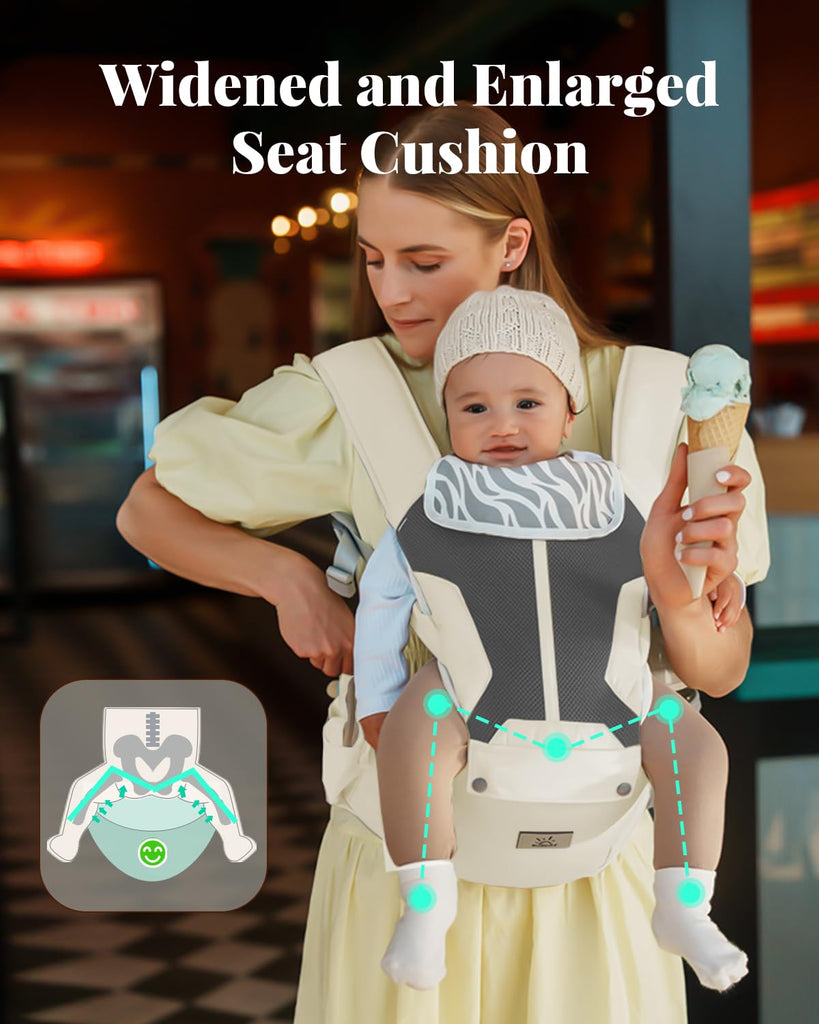 Safety-Certified in-1 Baby Carrier Newborn to Toddler, White