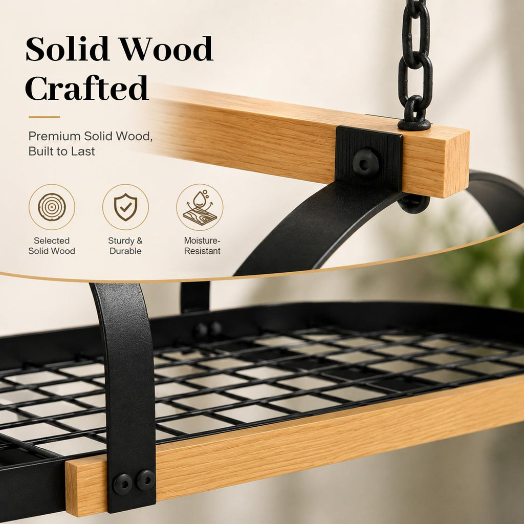 Heavy Duty Hanging Pot Rack, Ceiling Mount, 130 lb Capacity