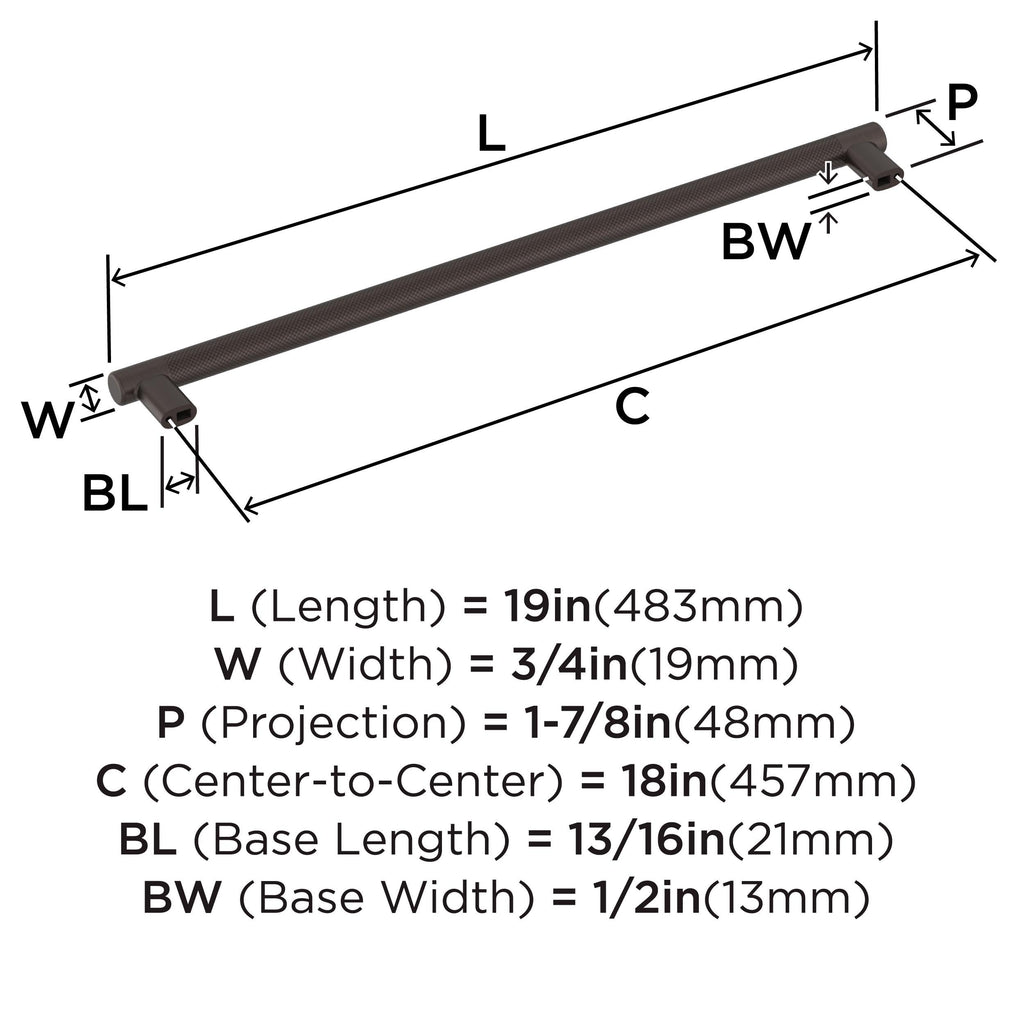 18" Bronx Oil-Rubbed Bronze Appliance Pull