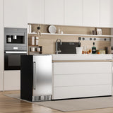 Beverage Refrigerator 15 Inch, Under Counter 127 Can Beverage Fridge with Stainl