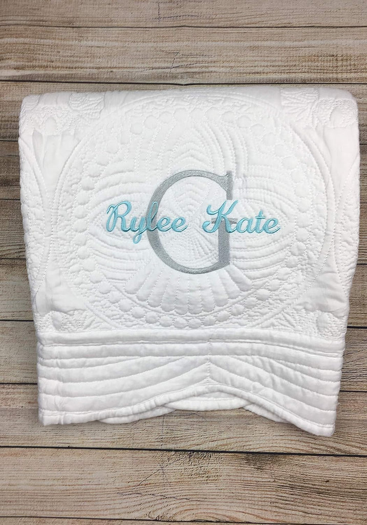 Personalized Baby Quilt Blankets Monogrammed Blankets for Kids Baby Blankets for Girls Embroidered Baby Gifts Soft