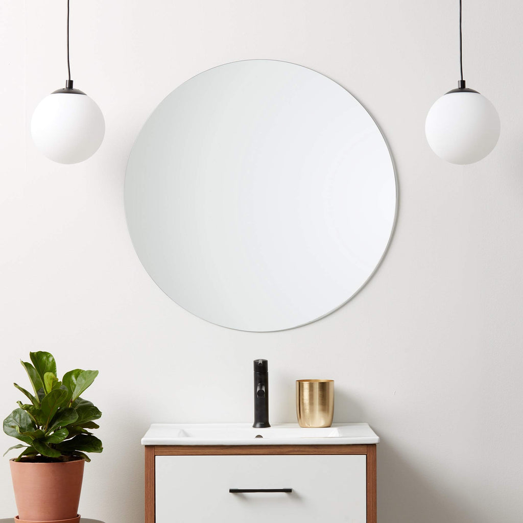 24" x 24" Frameless Round Mirror | Polished Edge