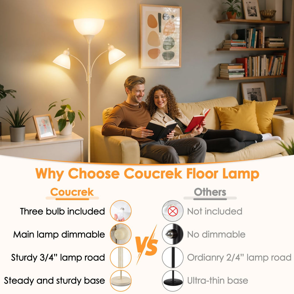 Torchiere Floor Lamps, 72" Dimmable Reading Lamp