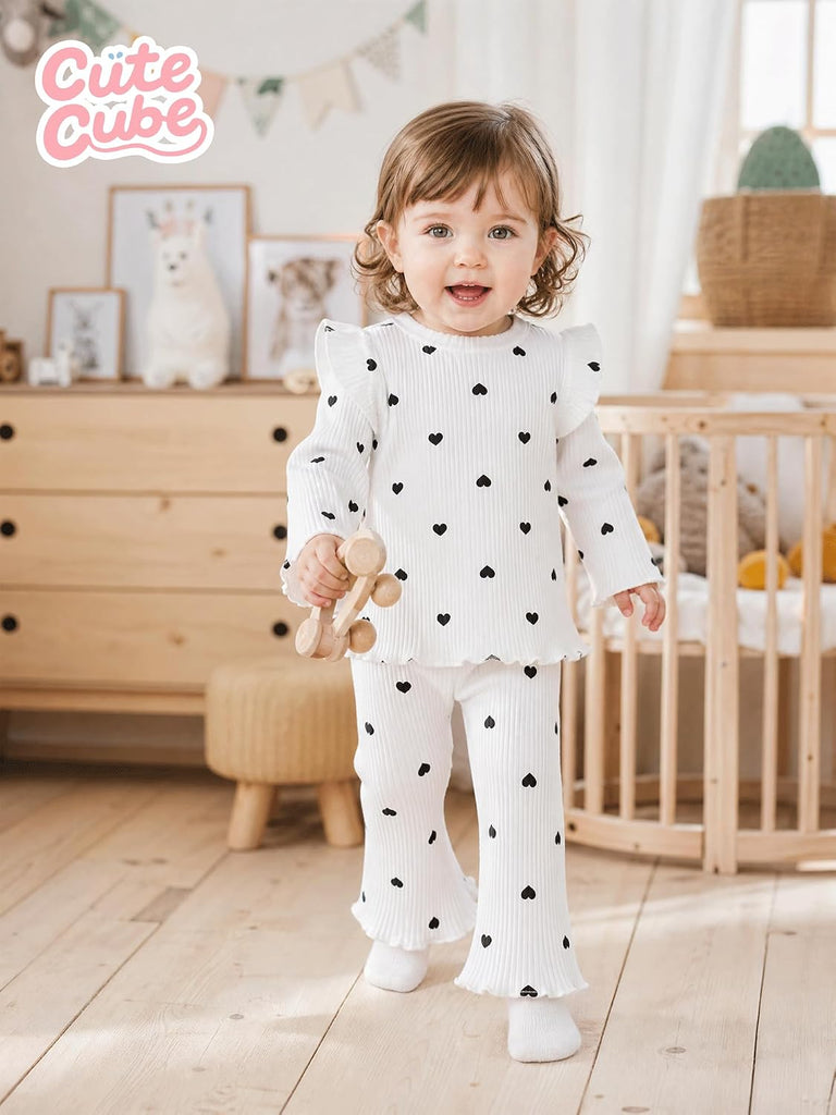Baby Girls Clothes Toddler Girl Outfits Fall Infant Ribbed Pants Set