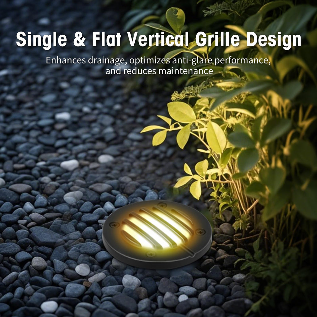 Low Voltage Landscape Lighting: 10W 2700K Warm White LED Well Lights, 12/24V Outdoor In-Ground Lights with IP67