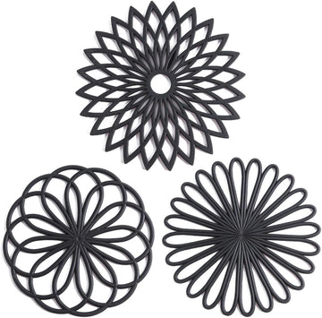Silicone Trivet Mat - Hot Pot Holder Hot Pads for Table & Countertop - Trivet for Hot Dishes - Non-Slip & - Set of 3