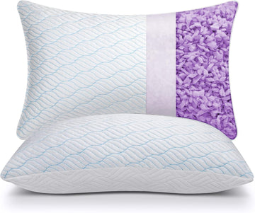 Cooling Shredded Memory Foam Pillows King Size 2 Pack | Neck comfort, firm support, odorless, cooling, customizable