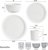 5266100 Samantha Chip-Resistant 16 Piece Set, Service for 4 White
