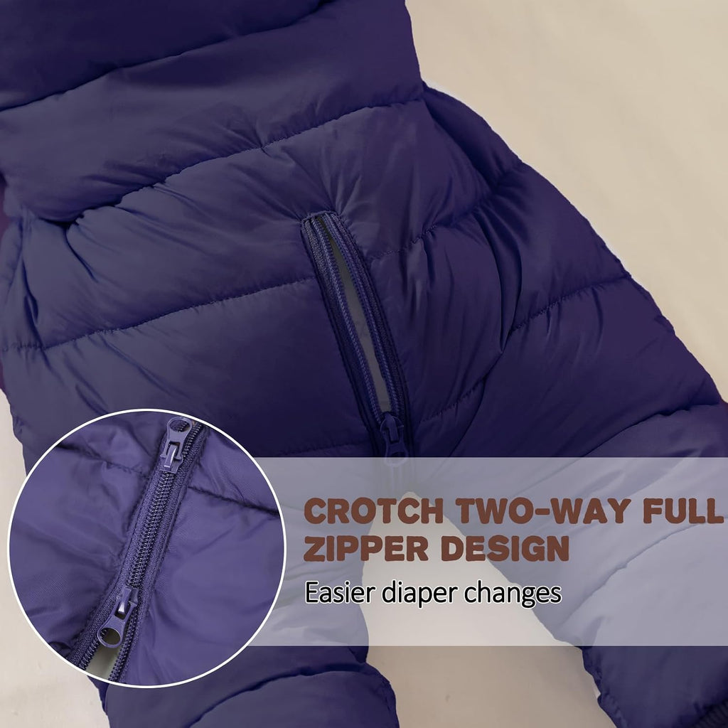 Baby Boys Girls Snowsuit Winter Clothes Suit Hooded Jumpsuit Romper Bear Outfit Infant Warm Coat Outwear Overcoat