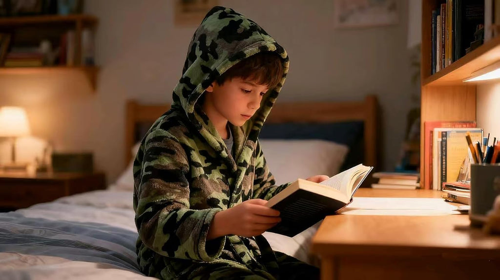 Boys Fleece Robe Hooded Toddler Soft Bathrobe Pajamas Sleepwear for Kids Girls