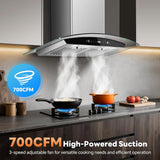 30 Inch Stainless Steel Range Hood Insert 900 CFM Baffle Filters, Convertible Ducted/Ductless