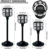 Crystal Metal Candle Holder, Square Crystal Beads Bling Tea Light Candlestick, Tall Votive Candelabra Elegant
