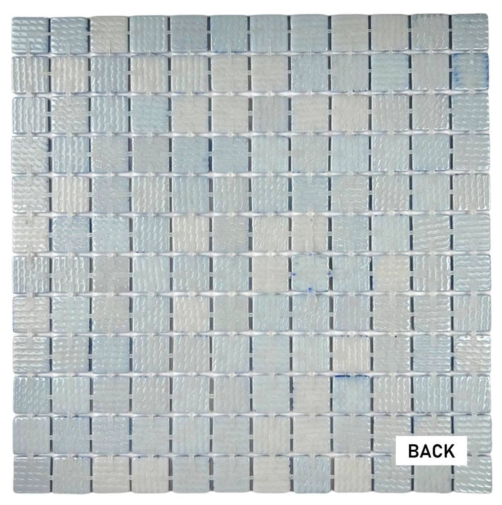 Square 1x1 Blue Recycled Glass Mosaic Floor Wall Pool Tile Backsplash (Exact Size 7/8 Inch) Swimming Pool Tile
