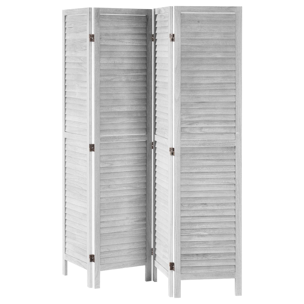 Wood Room Divider, 4 Panel Folding Privacy Screen, 66.9 Inches Tall Indoor Wooden Partition, Portable Decoration