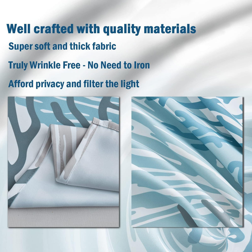 Coastal Window Curtains Grommet Drapes Nautical Beach Themed Thermal Insulating 50% Light Blocking Privacy Curtain 2