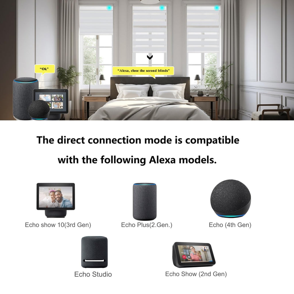 Smart Zebra Blinds Motorized Shades Remote Control for Indoor Windows, Custom Size Electric Solar Panel Power