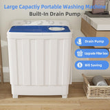 Portable Washing Machine, Twin Tub Washing Machine Laundry Compact Washer spinner Combo with 28lbs capacity, 18Lbs
