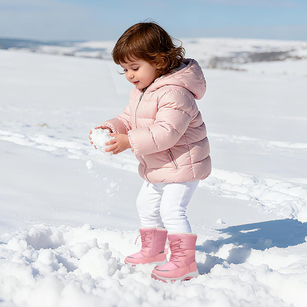 Boys Girls Snow Boots Water-Resistant Warm Winter Boots