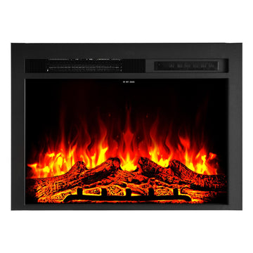 35 Inch Electric Fireplace Insert, Recessed or Wall Mounted Heater Realistic Flame Colors & Adjustable