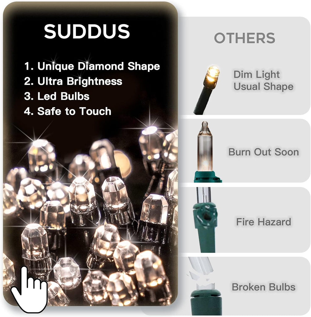Christmas Tree Lights Indoor, 66ft 200led Connectable Tree Lights with 8 Modes, Twinkle Lights for Christmas Tree