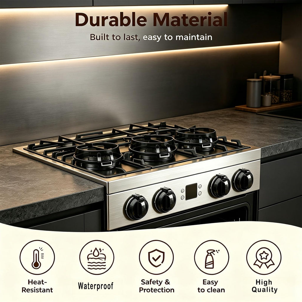 Stove Knob Safety Covers - 6 Pack Heat Resistant Gas Stove Knob Locks Childproof Oven Covers Applicable Pet and Child