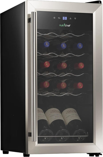 15 Bottle Wine Fridge Red and White Wine Chiller Adjustable Temp Control 41°F to