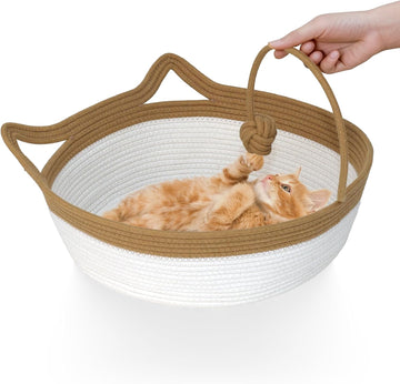 Cat Bed, Cotton Rope Instinct Basket for Cats, Handwoven Cat Beds