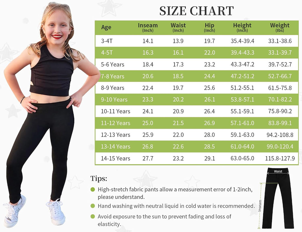 Bootcut Leggings Girls Teens High Waist Soft Stretch Yoga Pants