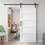 36x84 inch White Barn Door with 6.6FT Sliding Door Hardware Kit Included & Handle,Solid,MDF,PVC Surf