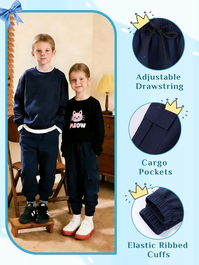 Toddler Boy Pants Joggers Sweatpants for Baby Boys Soft Casual Cargo Pants with Drawstring