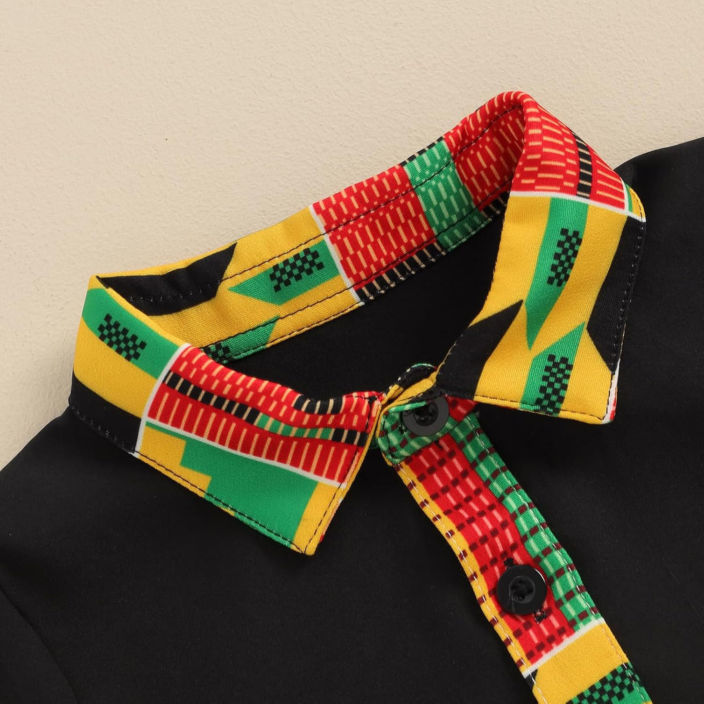 Toddler Baby Boy Summer African Print Kente Dashiki Clothes Outfits T Shirts Shorts Sets