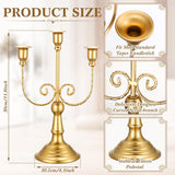 6 Pcs Gold Candelabra Candle Stand Metal Candlestick Holder 3 Arm 12 Wedding Candlestick Holder for Theme Party Table