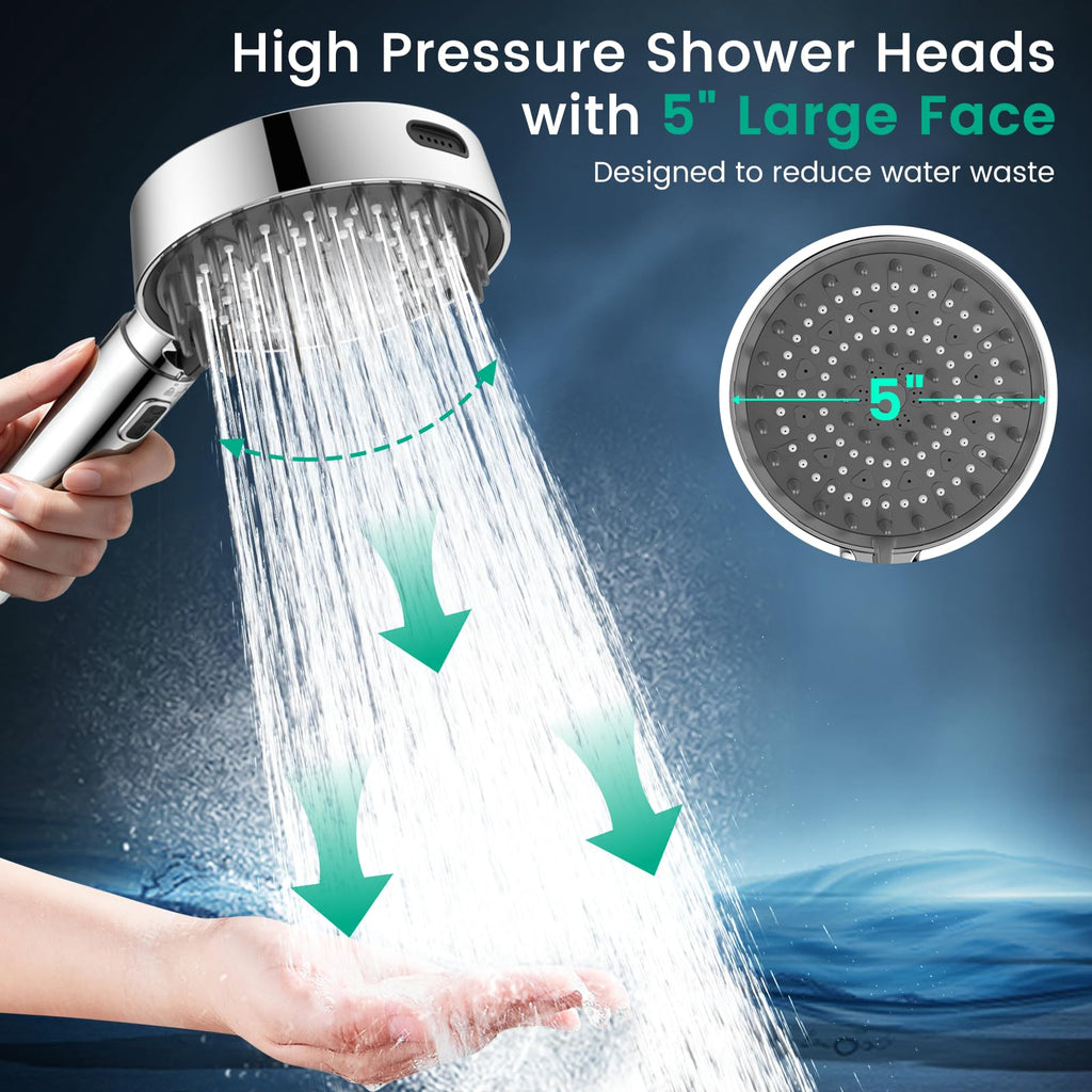 Head with Handhled High Pressure Hand held Showerhead with 6 Modes