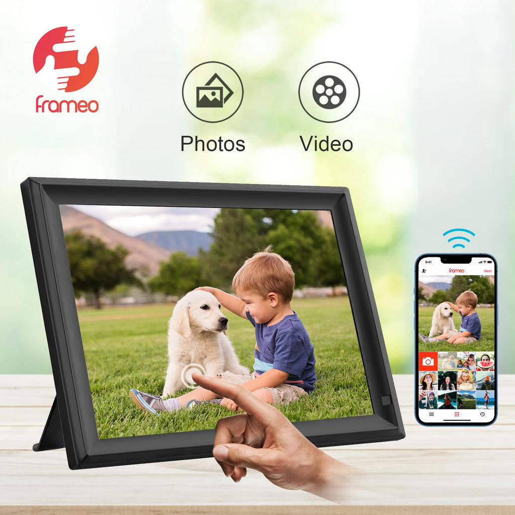 15.6 inch Digital Photo Frame with 1920x1080 FHD IPS LCD Touch Screen, Dual-WiFi Share Photos & Videos Via Frameo