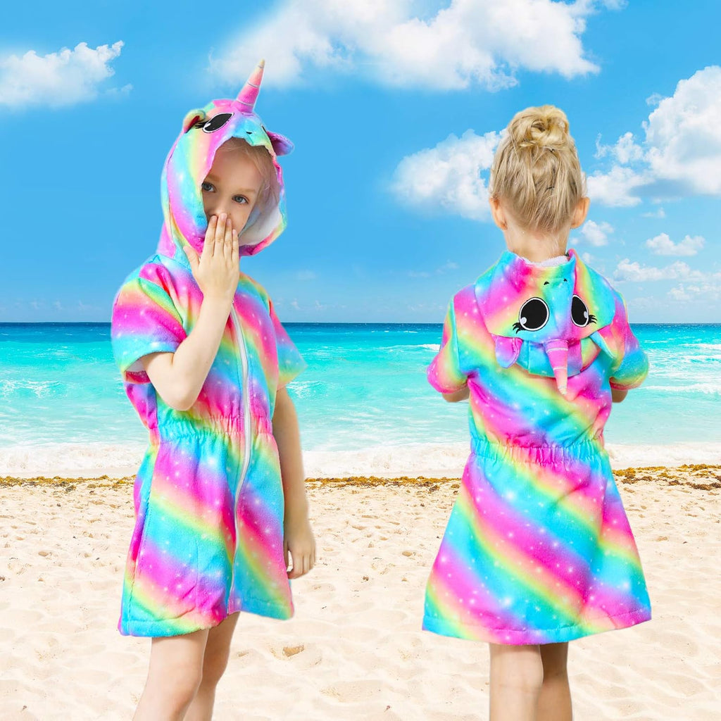 Cover Up for Girls Terry Swim Cover Ups Hooded Terry Kids Cover Up Bathing Suit Beach Dress