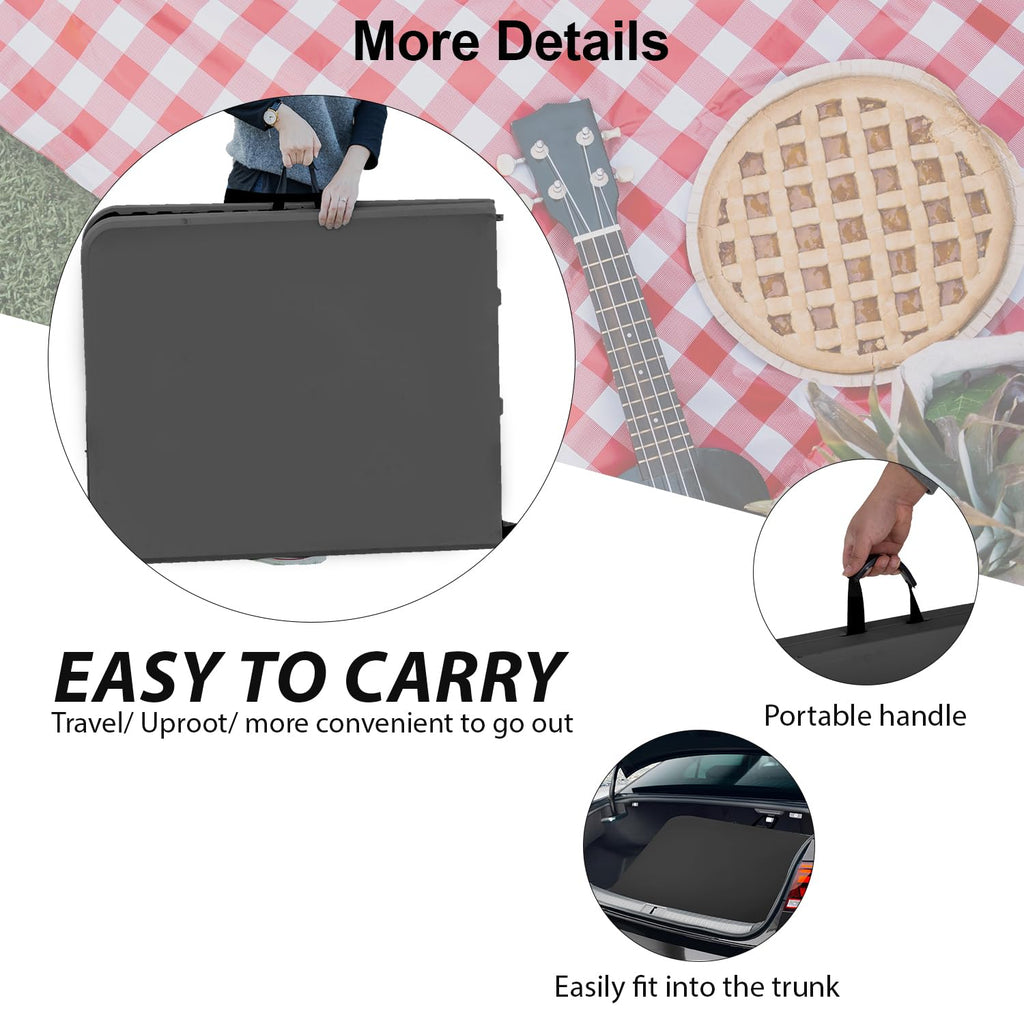 Folding Table 6FT Portable Plastic Camping Table Foldable Table Light Weight Plastic Dining Table Indoor Outdoor for