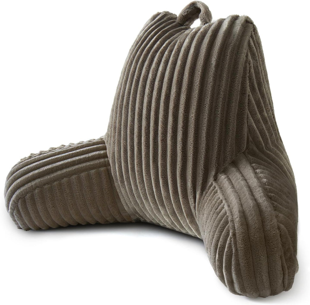 Reading Pillow for Sitting up in Bed, Adjustable Memory Foam Bed Rest Pillow, Wide-wale Plush Cover Machine Washable