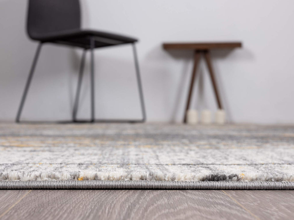 Rugs Grey & Yellow Painted Pattern Area Rug Bold Rugged Contemporary Modern Style Accent, Laguna Collection | Turkish