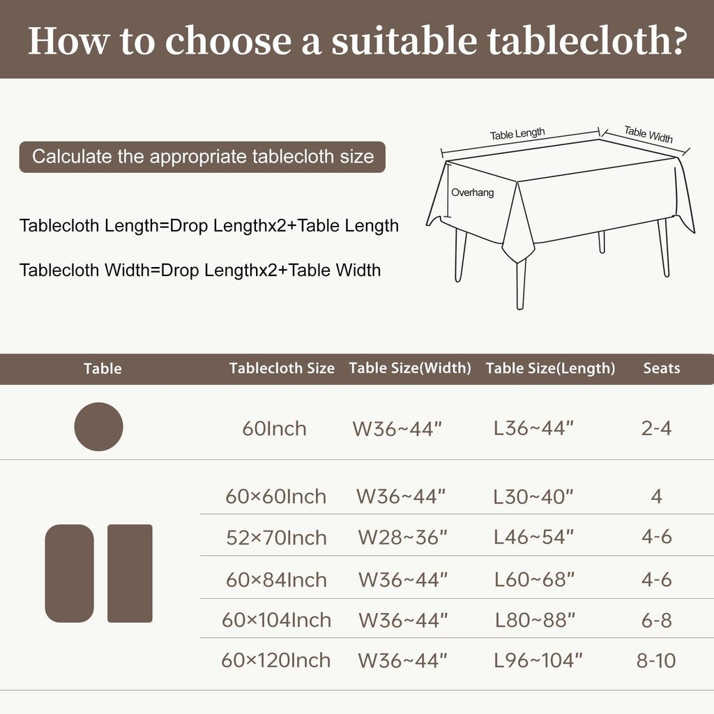 Table Cloth Rectangle Linen Waterproof Textured Coffee Tablecloth, Washable Wrinkle Free Spill Proof Fabric