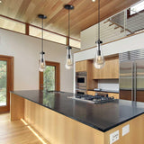 Raindrop Pendant Lights Kitchen Island Teardrop Black Hanging Light Fixtures Clear Solid Glass Pendant Light Modern Chandeliers for Dining Room Porch Corridor Living Room A121-B0BN142JST