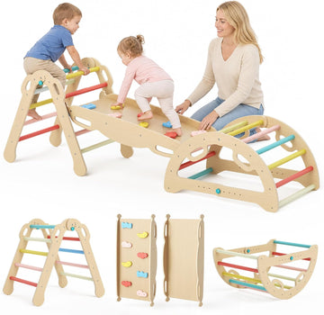 Triangle Set, 7 in1 Foldable Climbing Toys Set for Kids Indoor